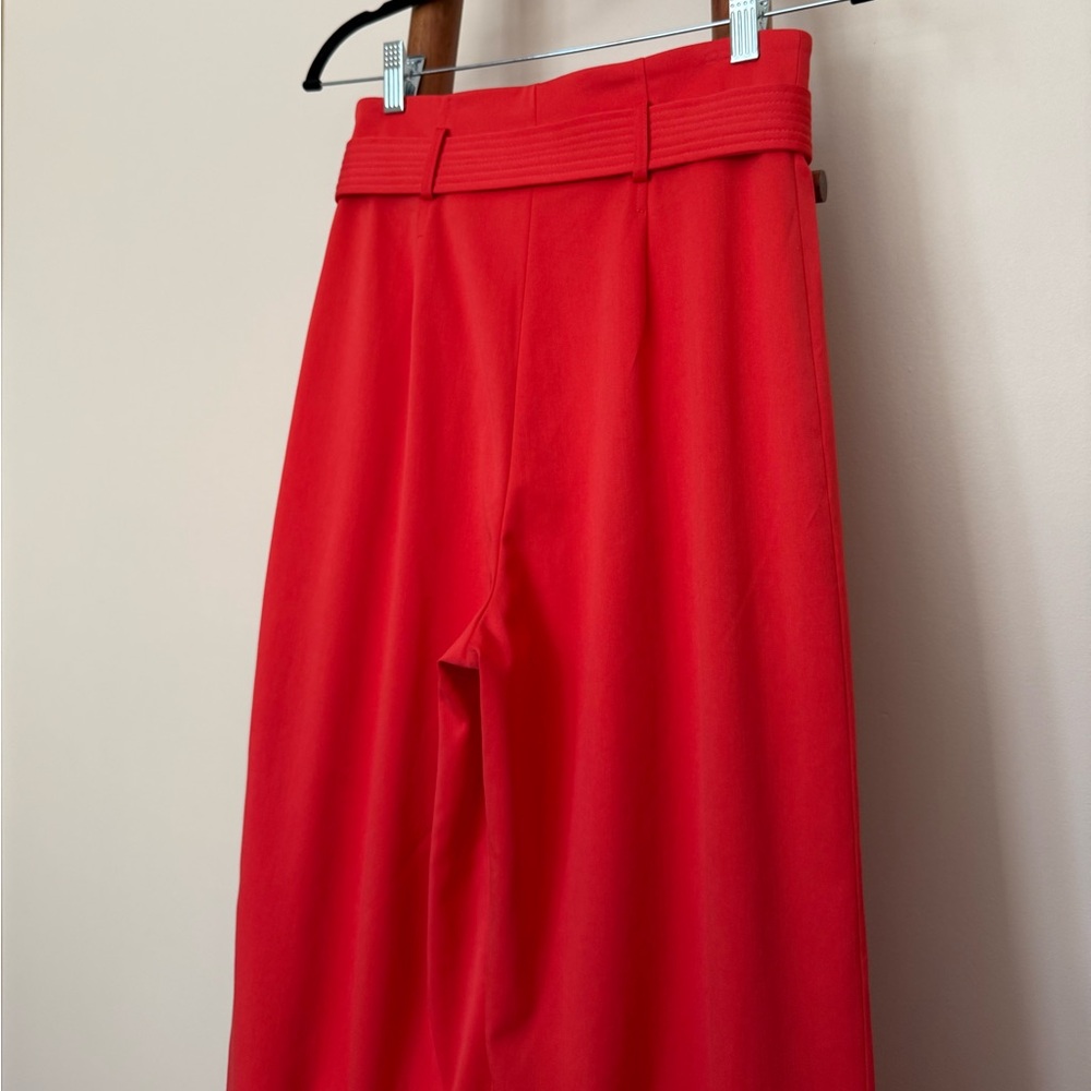 ANTONIO MELANI Vibrant Red-Orange Wide Leg Pants - Picture 11 of 13